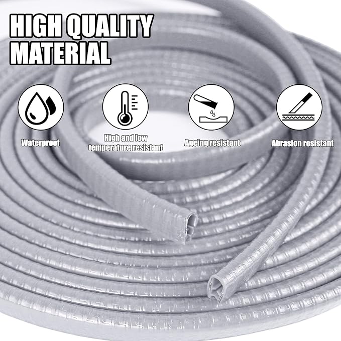 13.1Ft (4M) Car Door Edge Guards, Rubber U Shape Automotive Door Entry Guard Protector Strip, No Glue Required, Universal Vehicle Doors Edge Trim, Exterior Car Accessories (Gray, 13.1FT)