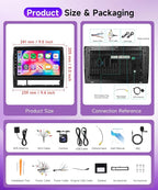4G+64G Android 15 Car Stereo Radio for Toyota Tacoma 2005-2015, Wireless Carplay Andorid auto Mirror Link 9'' Screen GPS 5G-WiFi Bluetooth 5.0 FM/RDS EQ-32 SWC Backup Camera