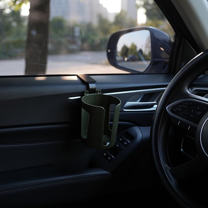 Large Car Door Cup Holder, Vehicle Armrest Cup Holder for Almost Any Size Bottle or Can