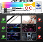 Dreamcolor Acrylic Interior Car LED Strip Light with USB/Type C, 10 in 1 with 179.24 inches 610 LEDs Ambient Lighting Kits, Sound Active Function Neon Accessories
