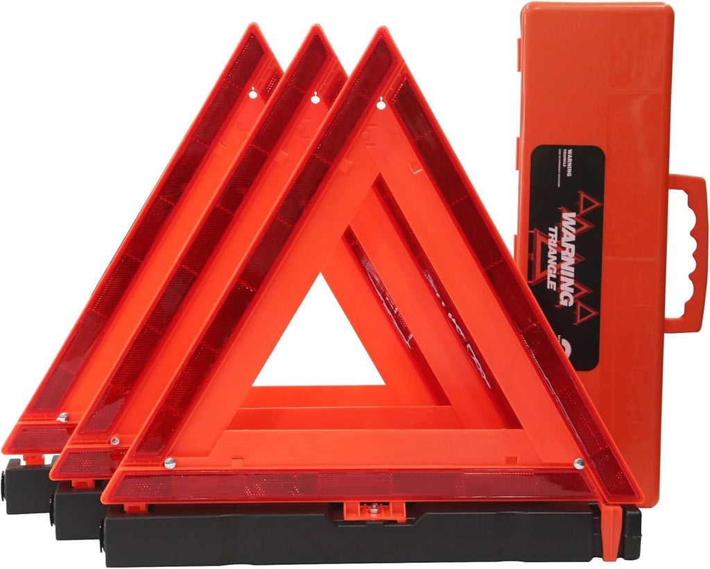 Reflective Warning Triangles — Foldable Roadside Safety Kit