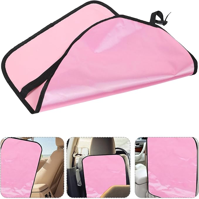 Car Kick Protector and Auto Seat Back Kick Mat for Pink Faux Leather Vehicle Back Seat Cover Dirt and Mud Resistant for Travel