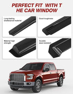 Window Rain Guards Fit for 2009-2014 Ford F150 SuperCrew Cab, Outside-Mount Extra Durable Window Visors Wind Deflector for 2010-2014 F-150 SVT Raptor Full-Size Cab