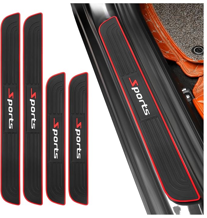 4PCS Car Door Sill Protector,Anti-Scratch & Waterproof Car Door Sills Scratch Protection,Universal Car Exterior Accessories Automotive Door Entry Guard for Car,Truck,SUV (Sport, Width 2.36'')