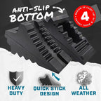 Wheel Chocks for Cars, RVs, Trucks, Trailers, and Vehicles G.V.W. up to 8T, 4 Pack - Anti Slip Bottom Tire Chock for All Weather Use - RV, Travel Trailer, Pop Up Camper Accessory