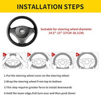 Car Steering Wheel Cover 15 inch, Microfiber PU Leather Elastic Steering Wheel Protector, Anti-Slip Breathable Car Interior Accessories for Most Cars (Yellow)