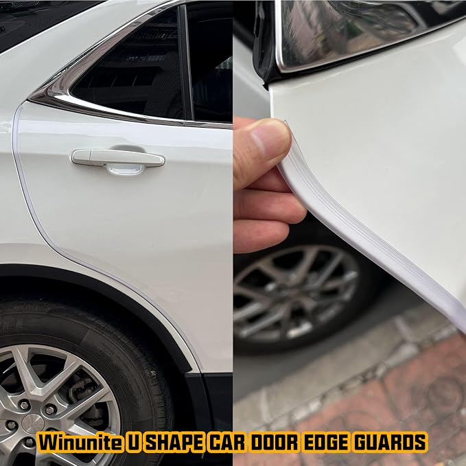16.4ft (5m) Car Door Edge Guards Clear – Self-Adhesive PVC, U-Shaped, Fits Most Vehicles, Scratch- and Chip-Resistant – Reduces Dings in Parking Lots