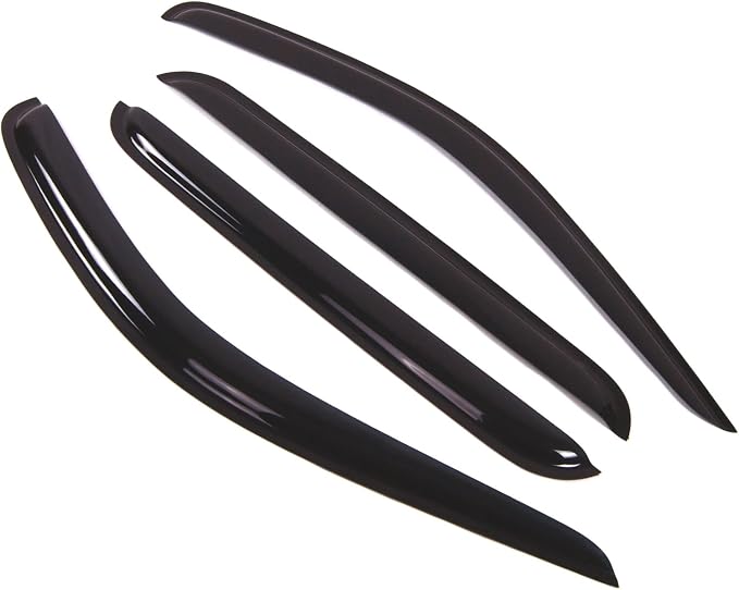 WD2-117 Dark Smoke 4 Pcs Set Window Visor (Outside Mount) Deflector Rain Guard Compatible with 1998-2003 Dodge Durango