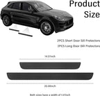 4PCS Car Door Sill Protector,Anti-Scratch Rubber Car Door Protector Edge Guards for Door Steps,Universal Waterproof Door Threshold Strips Exterior Accessories for Car Truck SUV (Black, Width 1.57")