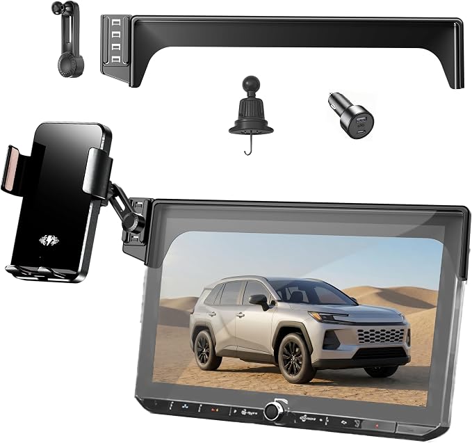 Car Phone Mount for 2026 Toyota RAV4, 10.5" Screen Only | Smart Auto-Clamping, 15W Wireless Fast Charging, Premium Aluminum Holder, Without Blocking Airflow