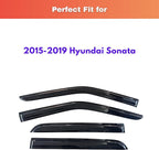 KPY Rain Guards Fit for 2015-2019 Hyundai Sonata, Out-Channel Window Visors Vent Wind Deflectors 4PC, Car Accessories for 15-19 Sonata