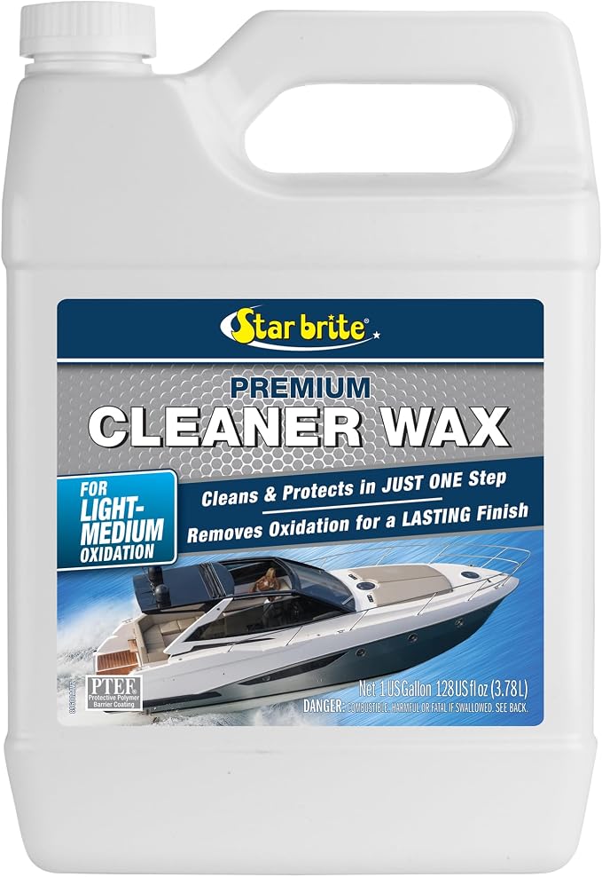 One-Step Cleaner Wax with UV Protection - Removes Chalk & Oxidation from Fiberglass, Metals & Painted Surfaces