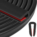 Rubber Edge Trim U Channel - 1/4" Self Adhesive Sheet Metal Edge Guard Protector, EPDM Seal Strip for Car Doors, Steel Plates, Glass, Hatches, Table Corners, Fit 1/4"(6.4mm), 20Ft, Black
