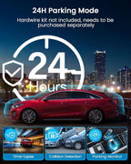 N5 4 Channel Dash Cam 360° View, 1080P Front and Rear Inside, Left Right Dash Camera for Cars, 8 IR Lamps Night Vision, 5G WiFi & APP Control, G-Sensor, Parking Mode, with a Free 128GB SD Card