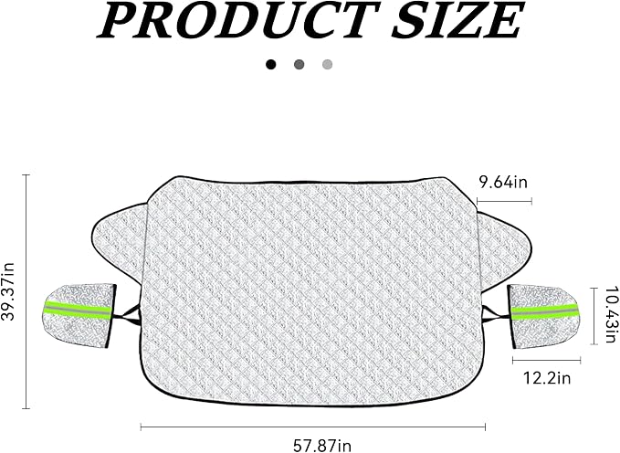 Car Windshield Snow Cover, 4 Layers Winter Frost Protection for Any Weather, Windscreen Covers with Side Mirror Covers, Front Window Automotive Covers for Car SUV Trucks