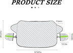Car Windshield Snow Cover, 4 Layers Winter Frost Protection for Any Weather, Windscreen Covers with Side Mirror Covers, Front Window Automotive Covers for Car SUV Trucks