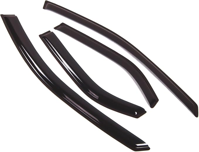 WD2-023 Dark Smoke 4 Pcs Set Window Visor (Outside Mount) Deflector Rain Guard Compatible with 2003-2007 Cadillac CTS