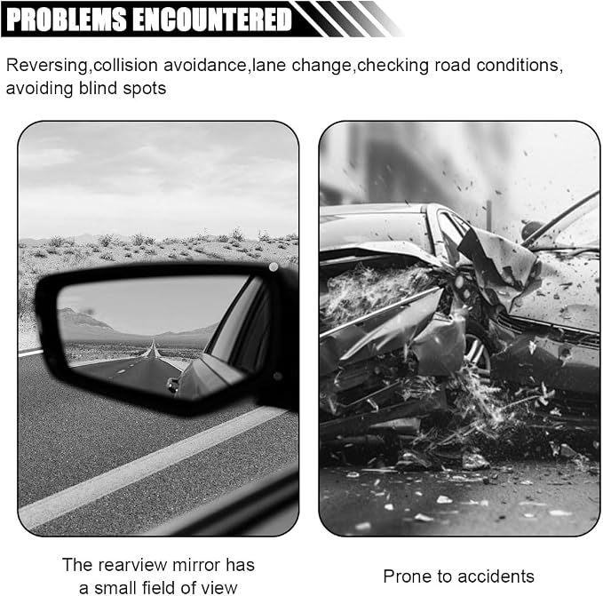Car Blind Spot Mirror, HD Glass Wide Angle Side Rear View Mirror, Round Stick-on Convex Blindspot Mirror, Non-adjustable Rear View Mirror for Car Truck and SUV (2PCS)