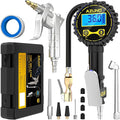 Tire Pressure Gauge, 3-in-1 Digital Tire Inflator with Air Blow Gun, 200PSI for Car Truck Motorcycle, with LED Screen, 4 Units for Air Compressor (1/4" NPT)