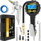 Tire Pressure Gauge, 3-in-1 Digital Tire Inflator with Air Blow Gun, 200PSI for Car Truck Motorcycle, with LED Screen, 4 Units for Air Compressor (1/4" NPT)