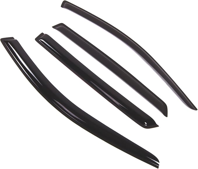 WD2-469 Dark Smoke 4 Pcs Set Window Visor (Outside Mount) Deflector Rain Guard Compatible with 1999-2005 Volkswagen Golf