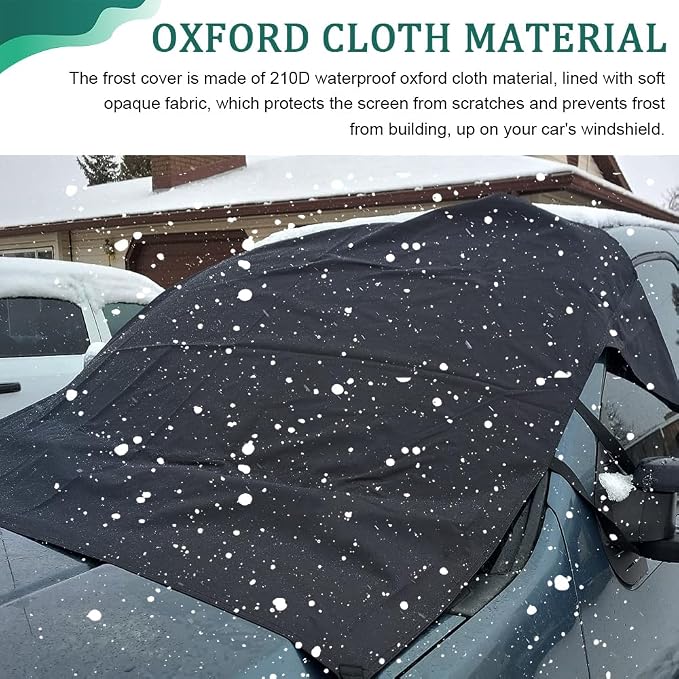 Car Windshield Cover for Ice and Snow, Frost Guard Windshield Cover, Car Windshield Snow Cover Winter Ice Sunshade Protector, Universal Car Exterior Accessories for Cars, Trucks, Vans (Front)