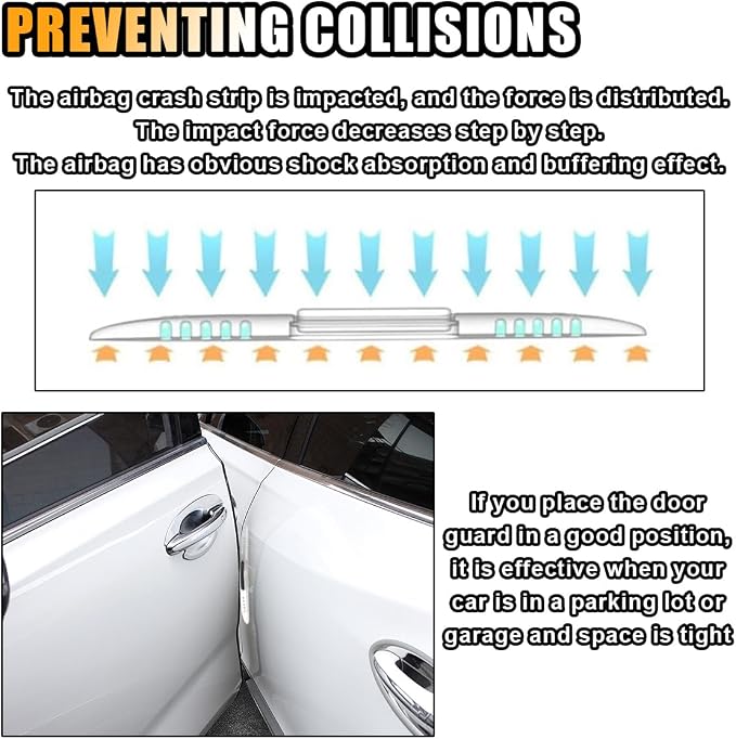 4PCS Car Door Edge Guards Car Side Door Protector, Rearview Anti-Collision Bumper Trim Guard Sticker, Auto Body Self Adhesive Anti-Scratch Strips for SUV Pickup Truck (Transparent)