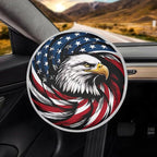 American Flag Eagle Steering Wheel Sun Shade Cover Anti-Heat Aluminum Foil Steering Wheel Cover Sun Shade, Auto Interior Protector Car Steering Wheel Cover for Women
