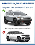 in-Channel Window Rain Guards Fit for Jeep Cherokee 2014-2023,Rain Guards Visors Vent Visors Window Deflector, Vent Shades Car Accessories -4 pcs