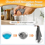 Microfiber Cleaning Cloth -Pack of 24, Highly Absorbent Cleaning Rags(Grey&Orange), 16"X12" All Purpose Cleaning Towels for Housekeeping, Kitchen, Car, Reusable Microfiber Towels