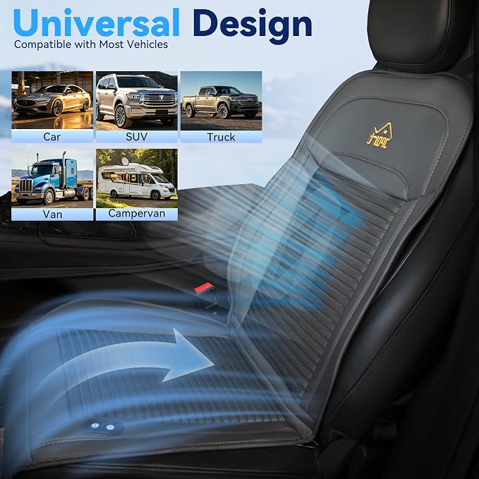 Cooling Seat Covers for Cars, 12V-24V Cooling Car seat Cover with 12 Fans and Massage, Car Seat Cooler for Truck, SUV, Sedan