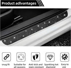 NETEPEM Bling Car Door Sill Protector 2PCS Car Door Edge Guard Rhinestones Door Threshold Protection 23.62x1.96 inch Anti-Scratch Strip Sticker Universal Bling Car Accessories(Black)