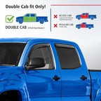 Goodyear Shatterproof in-Channel Window Deflectors for Toyota Tacoma 2005-2015 Double Cab, Rain Guards, Window Visors for Cars, Vent Deflector, Car Accessories, 4 pcs - GY008507