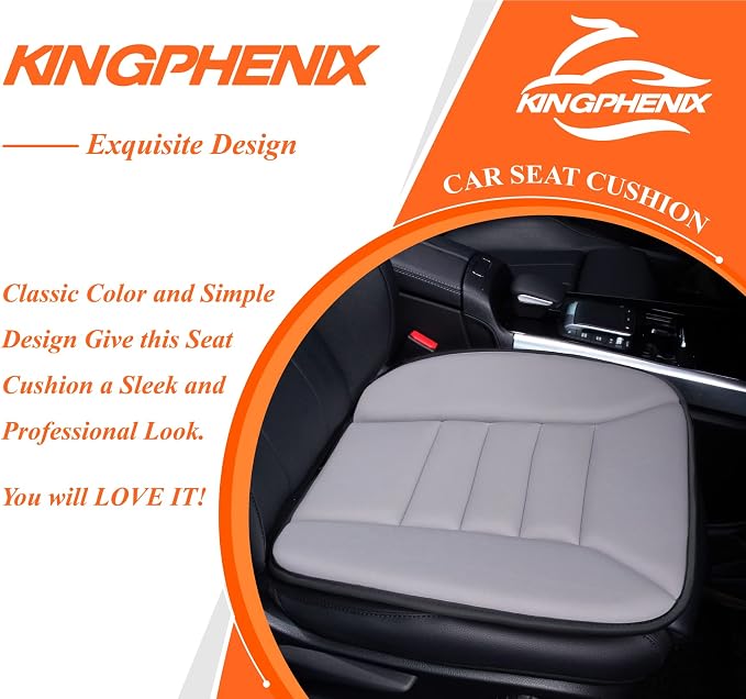 Car Seat Cushion with 1.2inch Comfort Memory Foam, Seat Cushion for Car and Office Chair (Gray)