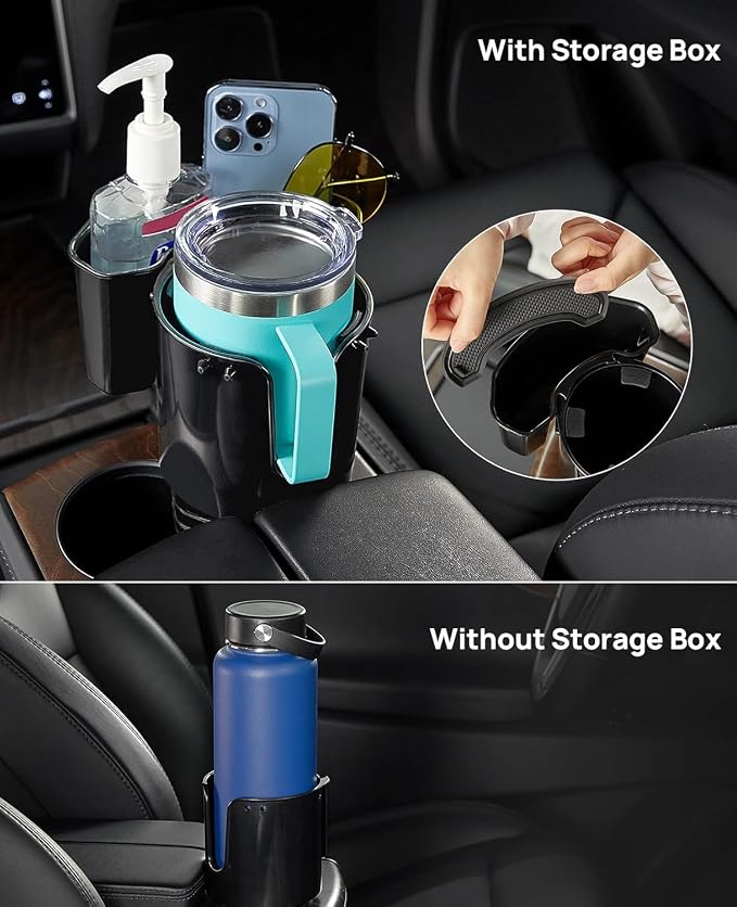 Cup Holder Expander, Expandable Insert Extender, Adapt Most Regular Cup Holder for Car 18-40oz (3.4-3.8 Inch), Hydro-Flask, Yeti, Nalgene (16 40 Oz) Large Water Bottles