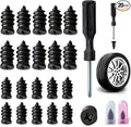 Tire Plugs Screw Type,Tire Repair Rubber Nail Kit, 2 Size Vacuum Tire Plug Kit, Carbon Steel Center, for Car, Motorcycle, Truck, Bicycle, ATV, with Storage Case