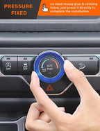 HVAC Climate Control Panel Knob Trim Kits & Light Control Switch Cover, Air Conditioner Knob Aluminum Alloy Ring for 2018-2024 Jeep Wrangler JL JLU & Gladiator JT, Interior Accessories, Blue