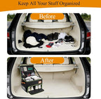 2 Layer Golf Trunk Organizer, Golf Organizer with 2 Pairs Shoes Compartment, Golf Storage Waterproof Car Trunk Locker for Balls, Caps, Clothes, Gloves, Accessories, Gifts for Golfers