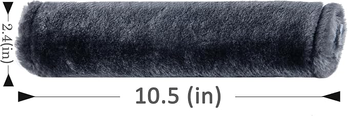 Soft Faux Fur Universal Fit Seatbelt Cover Car Truck SUV Airplane Seat Belt Shoulder Pad for Carmera Backpack Straps Neck Cushion Protector 2 Pack 10.5in Dark Blue Grey