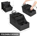 Car Seat Organizer- Backseat Car Organizer with 12 Storages Compartments and 2 Cup Holders, Organizers and Storage, Front Seat for Travel Kids,Black