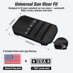Visor Organizer, Car Visor Organizer | Tactical Visor Organizer | MOLLE Visor Organizer | Sun Visor Organizer with Sunglasses Holder | Pockets | Card Slots