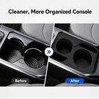 Center Console Cup Holder Insert for Kia K4 2025 2026, Soft Silicone Cup Holder Organizer Tray, Dual Drink Slots, Anti-Slip Interior Storage Bin Accessories, Black