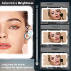Car Sun Visor Vanity Mirror with Lights, Rechargeable LED Car Visor Makeup Mirror with 3 Color Dimmable Lights - Universal Accessories for Cars, SUVs, Trucks (White)