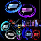 2PCS LED Car Cup Holder Lights, Light up Car Coasters for Cup Holders 7 Color-Changing Light Up Cup Holder Insert Coasters, Waterproof Car Accessories for Teens, Car Gifts for Men & Women
