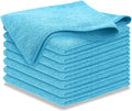 Microfiber Cleaning Cloth - Turq - 8Pcs (12.5x12.5 inch) High Performance - 1200 Washes, Ultra Absorbent Car Towel Traps Grime & Liquid for Streak-Free Mirror Shine - car Washing Cloth