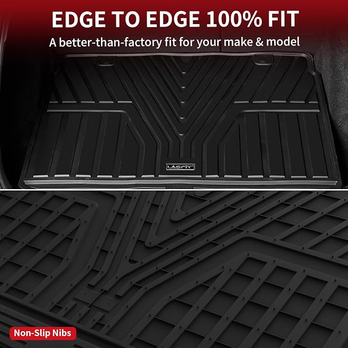 Floor Mats and Cargo Liner for Honda CR-V 2026 2025 2024 2023 (Gasoline & Hybrid & e:FCEV), All Weather TPE Car Trunk Mat (Upper Position), 1st & 2nd Row & Trunk Liner Full Set Black