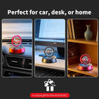 Kwak’s Solar-Powered Rotating Car Aromatherapy Auto-Spinning Ornament with Refillable Scent Pad, Subtle Ocean Fragrance, Ideal Gift for Men Women Dad Husband for Dashboard (Black-1)