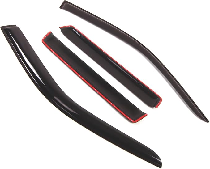 WD2-329 Dark Smoke 4 Pcs Set Window Visor (Outside Mount) Deflector Rain Guard Compatible with 2003-2006 Mitsubishi Outlander