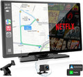 9'' Carplay Screen with Net-Flix YouTube and 1080P Backup Camera Upgraded Android Auto Screen Portable AI Magic Video Box Built-in Apps Voice Control Car GPS for iOS 10+ Android 11+
