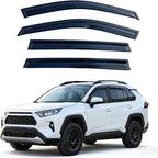 4PCS Tape On Window Visors Rain Guards Deflectors for 2019-2025 Toyota Rav4 | Extra Durable Out-Channel Window Deflectors Vent Visors for Rav4 19-25,Rain Deflectors for Car Windows,Shatterproof
